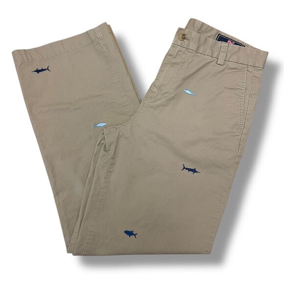 Vineyard Vines Other - Vineyard Vines Boys Chino‎ Pants Sz 18 Shark Fish